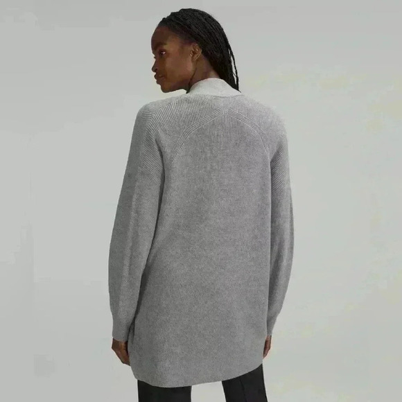 Lululemon Merino Wool-Blend Ribbed  Long Wrap Sweater - Picture 3 of 5